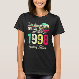 24 jaar oude vintage augustus 1998  24e verjaardag t-shirt