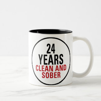 24 jaar Schoongemaakt en Sober Tweekleurige Koffiemok