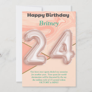 24-jarige meisjes Happy Birthday-kaart