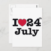 24 juli Mijn verjaardag Briefkaart (Voorkant / Achterkant)