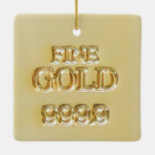 24 Karat Gold Bullion Bar Keramisch Ornament (Achterkant)