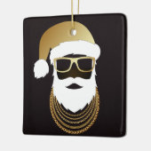 24 Karat Hip hop Père Noël Ornement (Gauche)