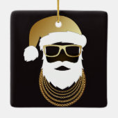 24 Karat Hip hop Père Noël Ornement (Dos)