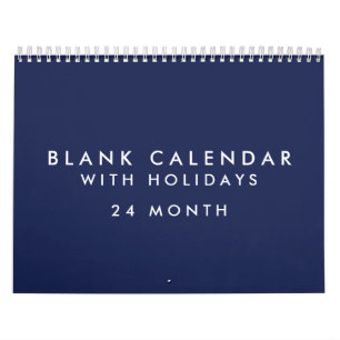 24 maanden blanco blauw kalender met Feestdagen