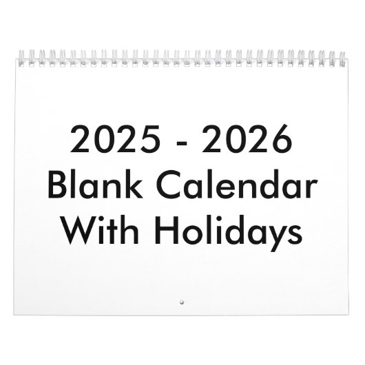 24 maanden blanco kalender 2025 - 2026 met Feestda (Hoes)