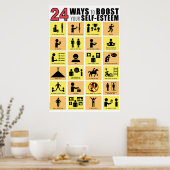 24 MANIEREN OM UW SELF-ESTEEM TE BOOSTEN POSTER (Keuken)
