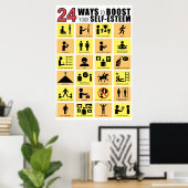 24 MANIEREN OM UW SELF-ESTEEM TE BOOSTEN POSTER (Thuiskantoor)