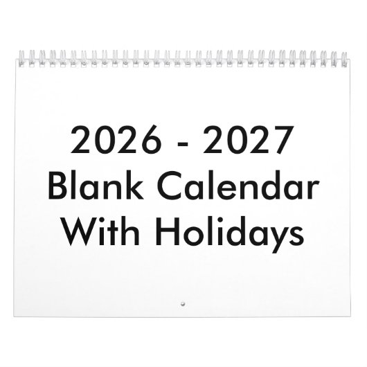 24 Mois Calendrier Blanc 2026-2027 Avec Vacances (Protection)