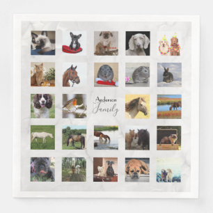 24 PHOTO COLLAGE Marble Partyware Servet