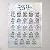 24 Tabel White Reflections Wedding Seating Chart Poster (Voorkant)
