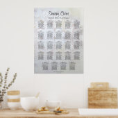 24 Tabel White Reflections Wedding Seating Chart Poster (Keuken)