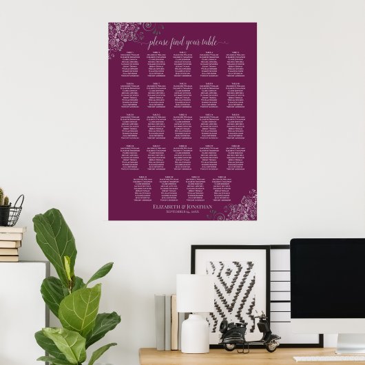 24 Tabel Zilver en kabelweddenschap Poster (Thuiskantoor)