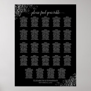 24 Tabel Zilveren en Zwarte Weddenschappen Poster