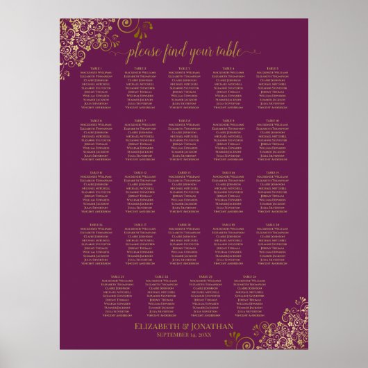 24 Tableau Cassis Mariage en or violet (Devant)