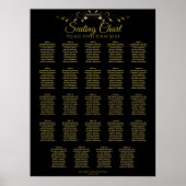 24 Tableau Chic Gold & Black Mariage Tableau de si (Devant)