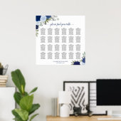 24 Tableau Élégant Bleu Rose Mariage Siège (Bureau à domicile)
