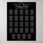 24 Tableau Élégant Mariage noir Tableau de siège (Devant)