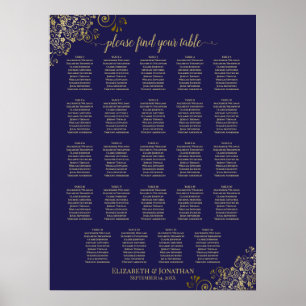 24 Tableau Gold Marine Bleu Chic Mariage Tableau d