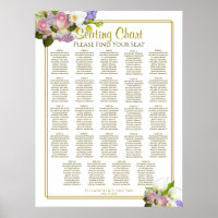 24 Tableau Mariage Platine ressort floral