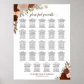 24 Tableau Orange Fall Floral Mariage Seating Char (Devant)