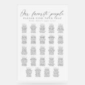 24 Tables Favorite People Acrylic Seating Chart (Recto)