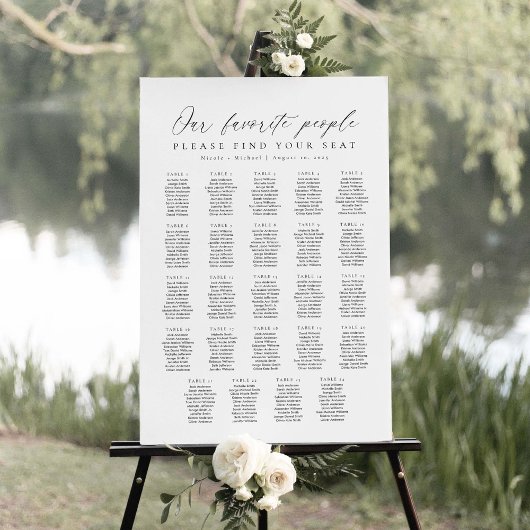 24 Tables Favorite People Acrylic Seating Chart