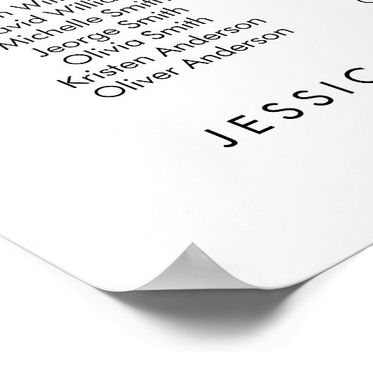 24 Tafel Elegant Onze favoriete Mensen Zitgrafiek Poster (Hoek)