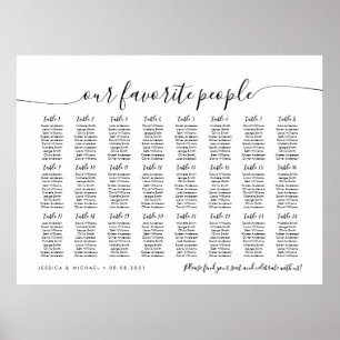 24 Tafel Elegant Onze Geliefde Mensen Zitplaatsind Poster