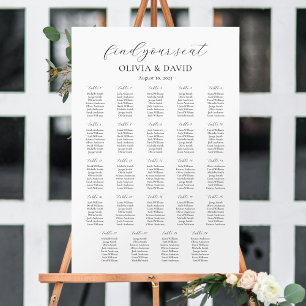 24 Tafels Eenvoudig Vind Je Stoel Zitplaats Chart Poster