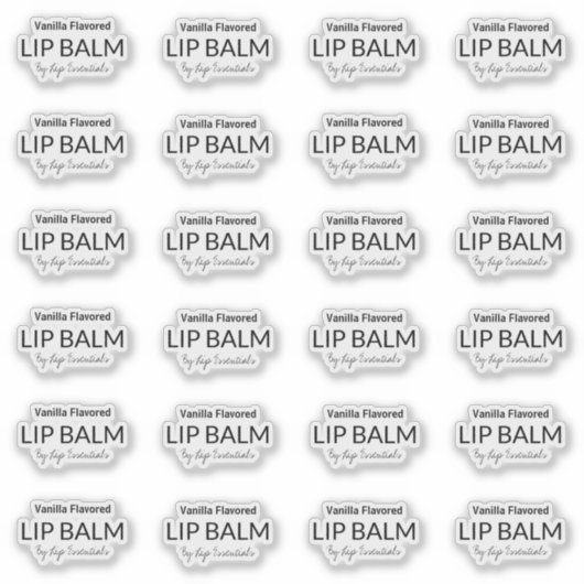 24 Transparante Die Cut Lip Balm 1.8 Inch Labels (Voorkant)