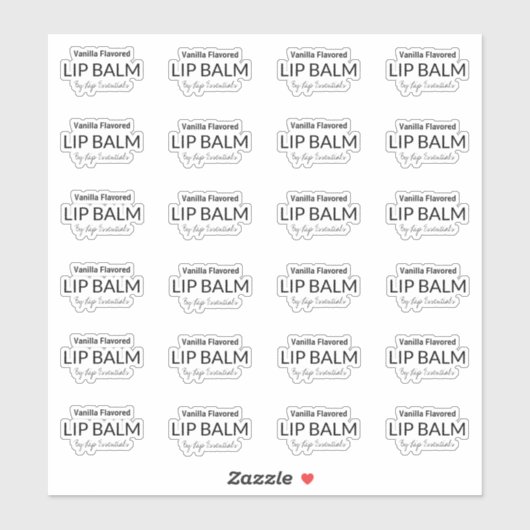 24 Transparante Die Cut Lip Balm 1.8 Inch Labels (Vel)