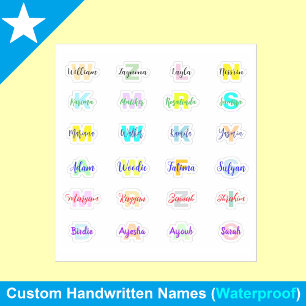 24 Transparante Monogram Namen, Waterdichte Sticke Sticker