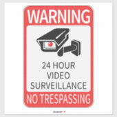 24-uurs videobewakingsteken sticker (Vel)