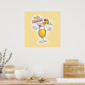 24" X 24" POSTER - PINA COLADA RECETTE COCKTAIL AR (Cuisine)