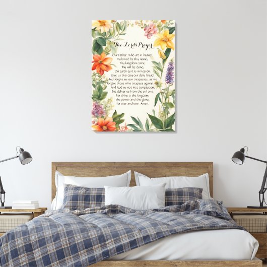 24 x 32 Het gebed van de Heer Canvas Print (Insitu (Slaapkamer))