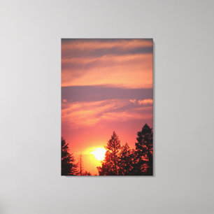 24" x 36" 2 Paneel Canvas Roze Zonsondergang in Mo Afdruk