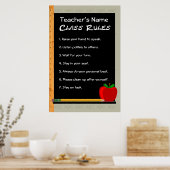 24 x 36 Règles de classe Poster personnalisable (Cuisine)