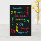 24e Anniversaire Carte personnalisée N'importe que (Fleur jaune)