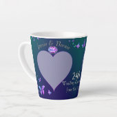 24e anniversaire du Mariage Mug latte bleue (Angle gauche)