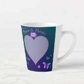 24e anniversaire du Mariage Mug latte bleue (Droite)