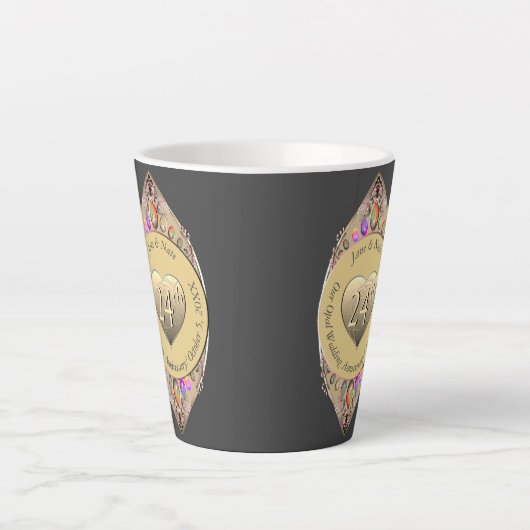 24e anniversaire du Mariage Opal Latte Mug (Devant)