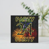 24e anniversaire invitation avec feu d'artifice (Debout devant)