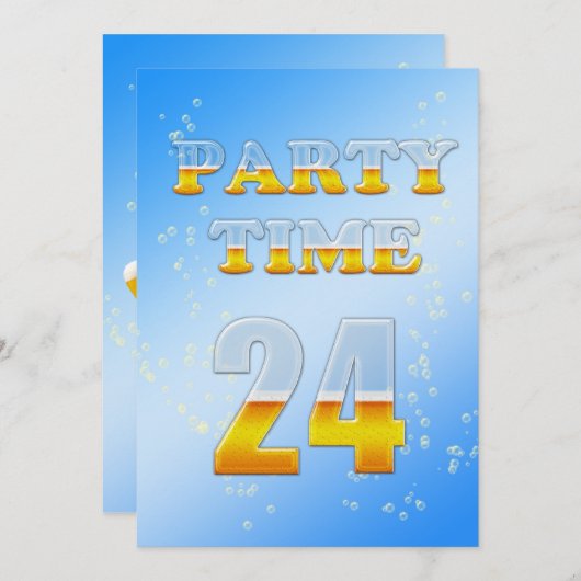 24e anniversaire invitation fête avec bière (Devant / Derrière)
