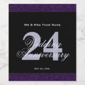 24e anniversaire Mariage Étiquette de vin personna (Étiquettes simples)