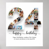 24e anniversaire Photo Collage Poster (Devant)