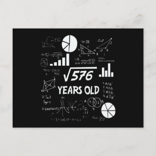 24e Birthday Square Root Wiskunde 24 jaar oude dag Briefkaart