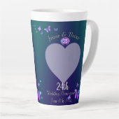 24e bruiloft Jubileum Blue Latte Mok (Rechterhoek)