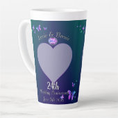 24e bruiloft Jubileum Blue Latte Mok (Linkerhoek)