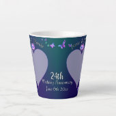 24e bruiloft Jubileum Blue Latte Mok (Voorkant)