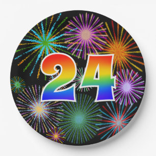 24e Evenement - Leuk, Kleurrijk, Vet, Regenboog 24 Papieren Bordje